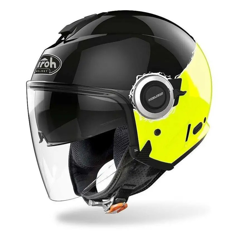 Casco Jet Airoh Helios Concrete Grey Gloss - Aperto, Con Visiera Integrata Sun Screen, Bluetooth-Ready, Interni Lavabili, Omologato ECE 22/05 - Taglia L